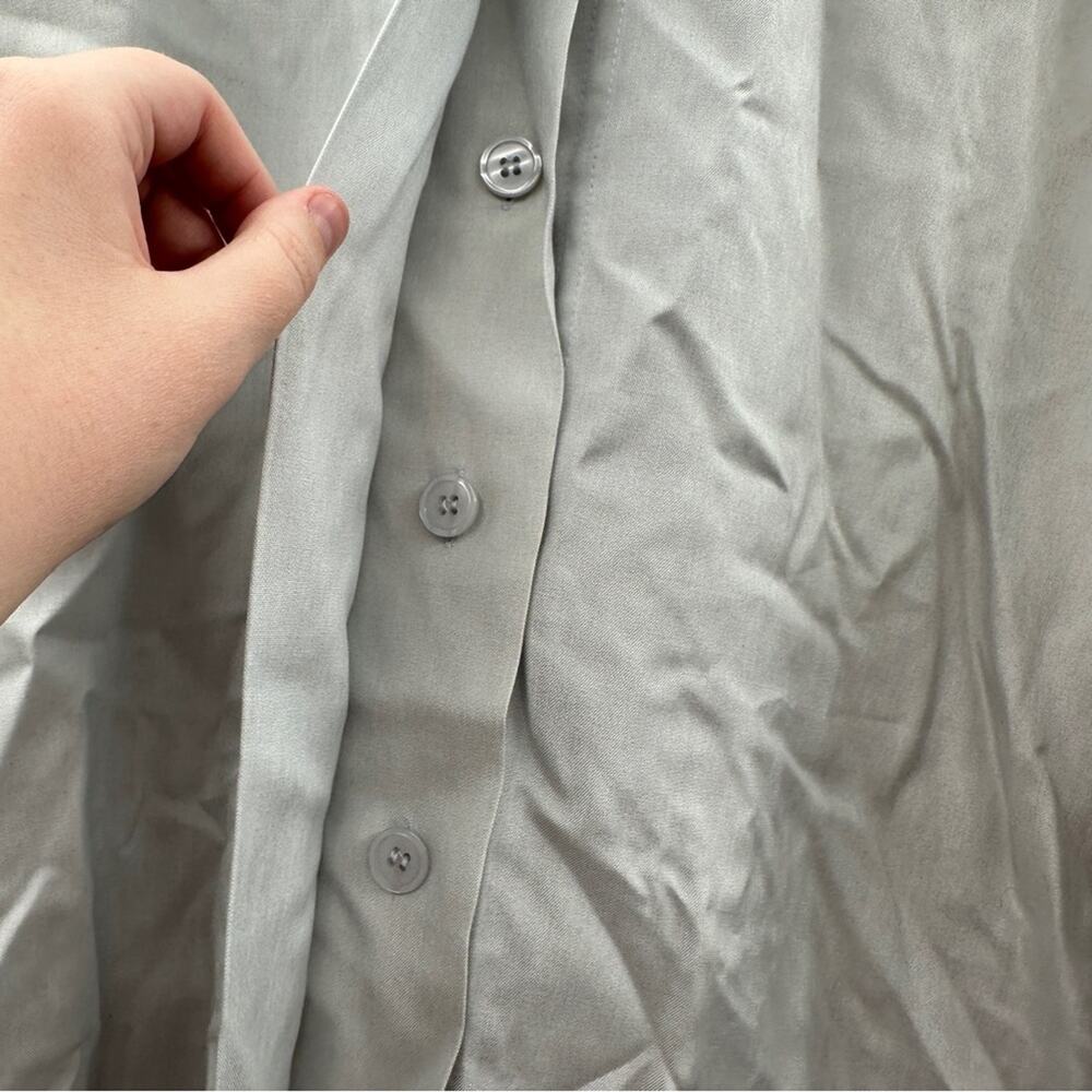 Vintage Carson Pirie Scott 100% Silk Light Gray Long Sleeve Button Down Top 10 - Picture 5 of 8